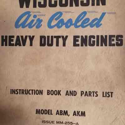 Wisconsin air cooled heavy duty engines. Instruction book and parts list. Model ABN, AKN