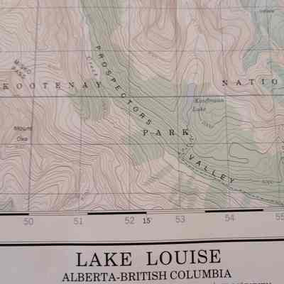 Lake Louise. Alberta - British Columbia. West of fifth meridian. Map.