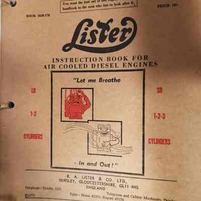 Lister instruction book for air cooled diesel engines.