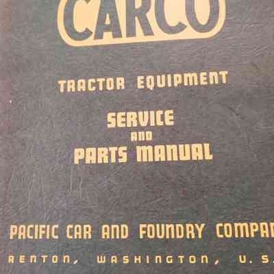 Carco tractor equipment service and parts manual