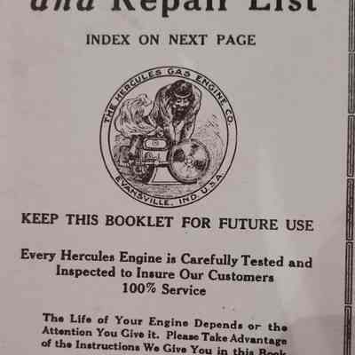 Instruction book and repair list.