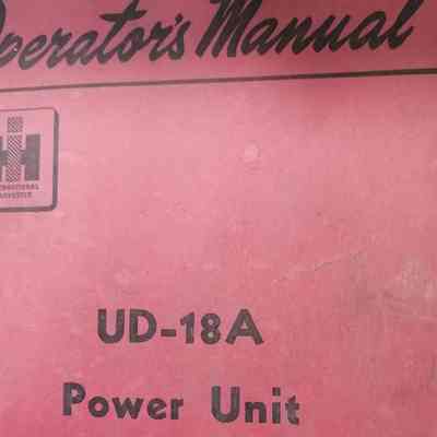 Operator's manual. UD-18A Power Unit