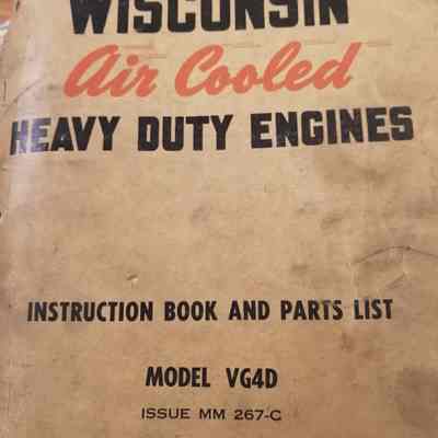 Wisconsin. Instruction book and parts list. Model VG4D