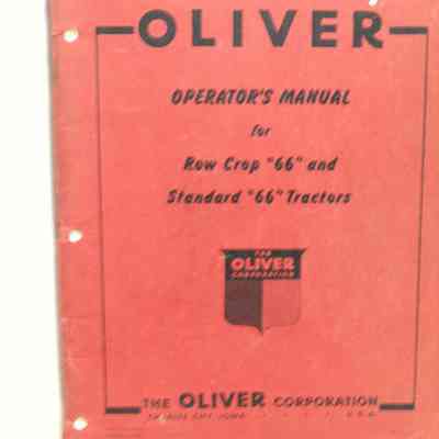 Oliver operator's manual for row crop "66" and standard "66" tractors