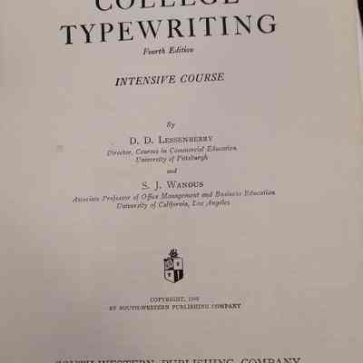College typewriting. Intensive Course