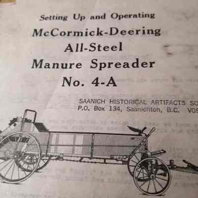 Instruction manual and parts list. Setting up and operating all-steel manure spreader no. 4-A