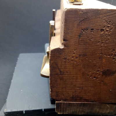 Maker's mark, catalogue number, battering with grip face hammer.
