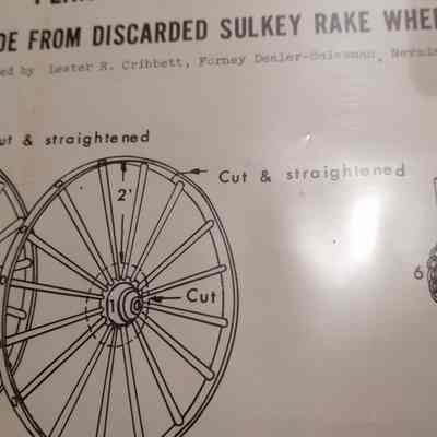 Stock gate. Plan no. 33. Made from discarded Sulkey rake wheelss