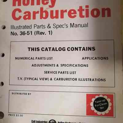 Holley carburetion. Illustrated parts and spec's manual. No 36-51. {Rev. 1)