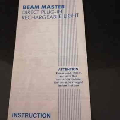 Beam master. Direct plug-in rechargeable light