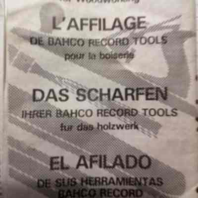 Sharpening your Bahco record tools for woodworking