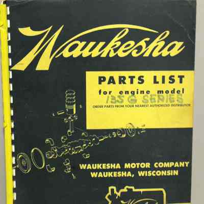 Waukesha parts list for engine model 135G series