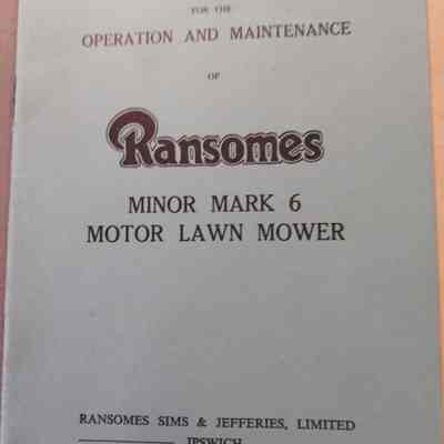 Instructions for the operation and maintenance of Ransomes minor mark 6 motor lawn mower.