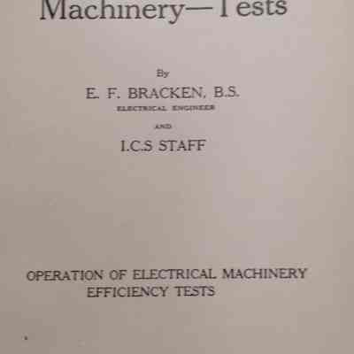 Operation of electrical machinery - tests