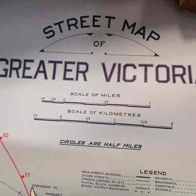 Street map of Greater Victoria. Map.