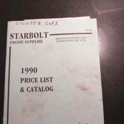 Starbolt engine supplies. 1990 price list and catalog