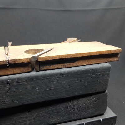 Shows the tapered shank of the tiny chisel used to make the front cutter.