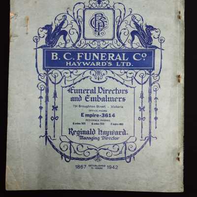B.C. funeral company. Hayward's Limited