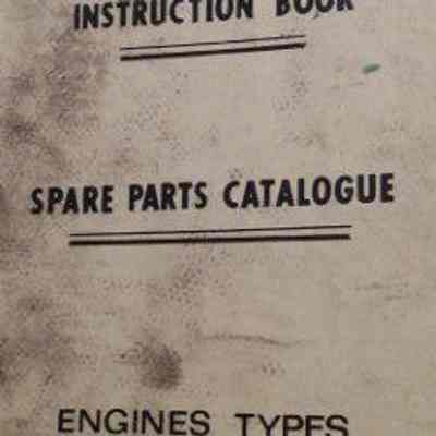 Instruction book. Spare parts catalogue. Engine types 110-110BIS-110 TER