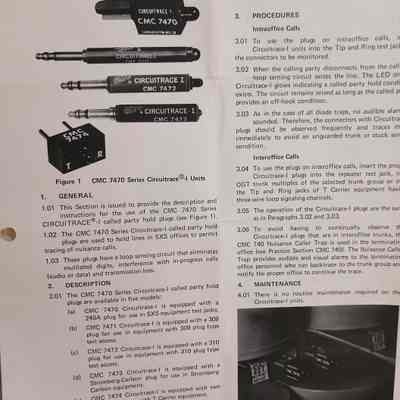 CMC 7470 series circuitrace 1. Description and use
