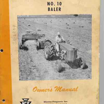 Massey-Ferguson No 10 Baler. Owner's manual.