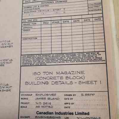150 ton magazine (concrete block) building details - sheet 1