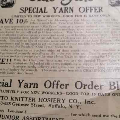 Olde tyme special yarn offer