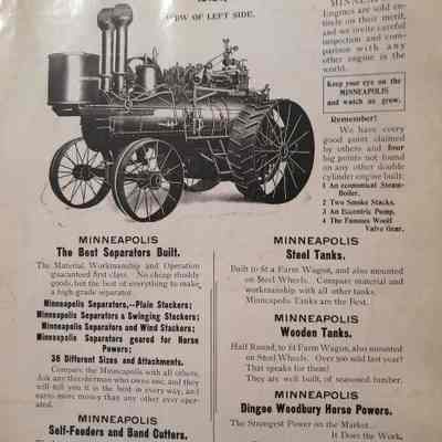 Minneapolis double cylinder engine