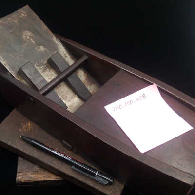 From the top: You can make out Japanese characters across the top of the blade.