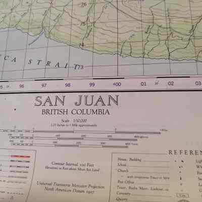 San Juan. British Columbia. Map.
