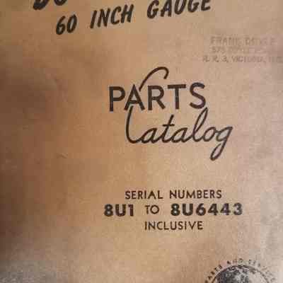 Caterpillar. D6 tractor. 60 inch gauge. Parts Catalog. Serial numbers 8U1 to 8U6443 inclusive
