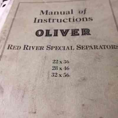 Oliver. Manual of instruction. Red River Special Separators. 22x36, 28x46, 32x56