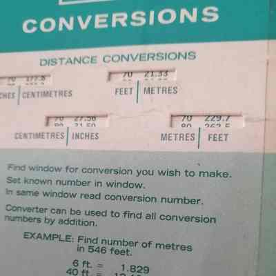Metric conversions