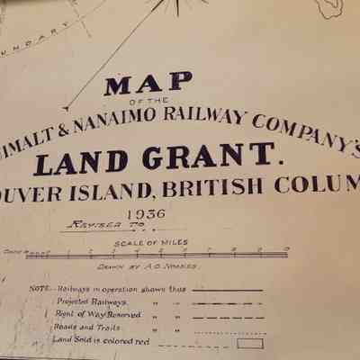 Map. Esquimalt & Nanaimo Railway Company's land grant. Vancouver Island, British Columbia