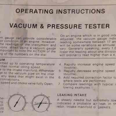 Operating instructions vacuum and pressure tester,