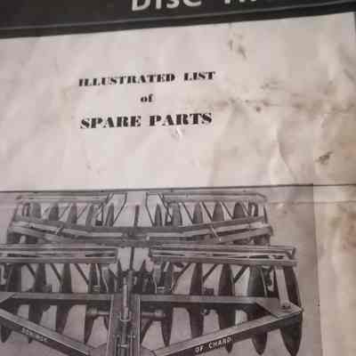 "Somerset" tractor tandem disc harrow. Illustrated list of spare parts