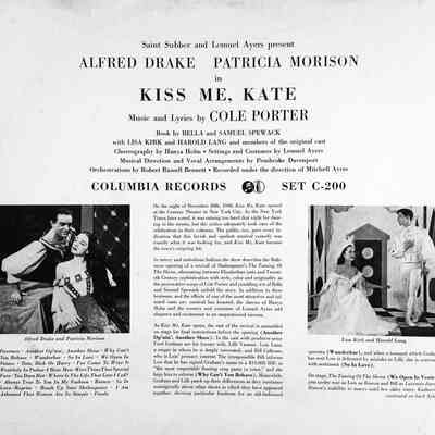 Cole Porter's "Kiss Me Kate" - Liner 1