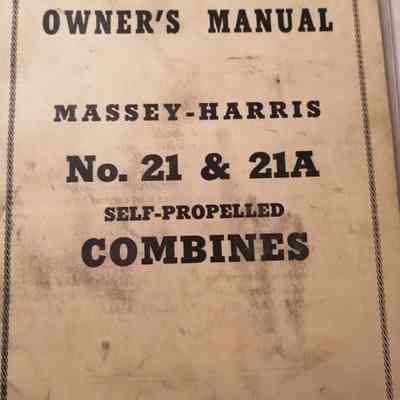 Owner's manual. NO 21 & 21A self-propelled combines