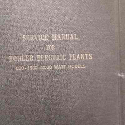 Service manual for Kohler electric plants. 800-1500-2000 watt models