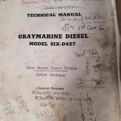 Technical manual. Graymarine diesel.. Model SIX-D427