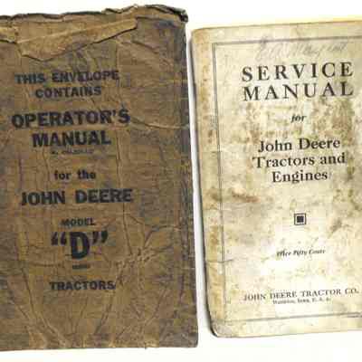 Service manual for John Deer tractors and engines.