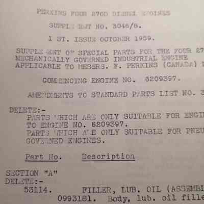 Perkins four 270D diesel engines