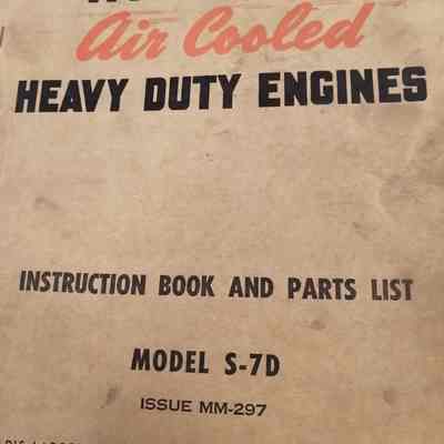 Wisconsin. Heavy duty engines. Model S-70. Instruction book and parts list