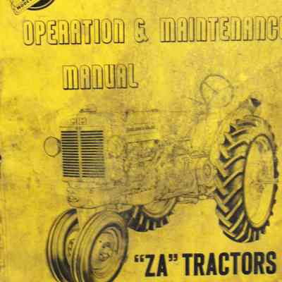 Operation and maintenance manual. "ZA" tractors.