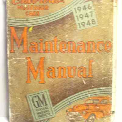 Chevrolet passenger cars. Maintenance manual. 1946, 1947, 1948