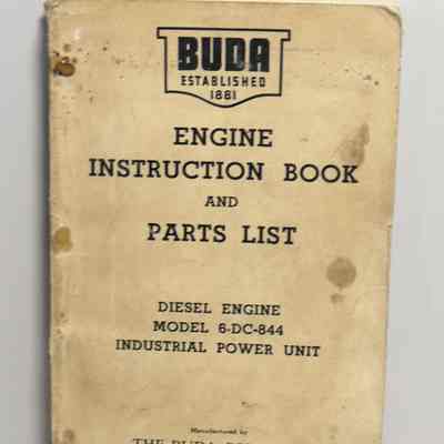 Engine instruction book and parts list. Diesel engine. Model 6-DC-844. Industrial power unit.