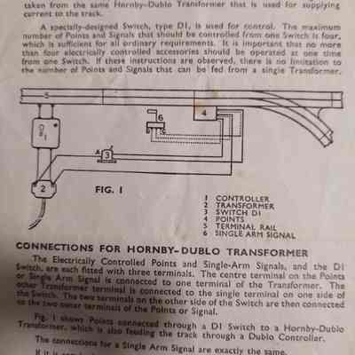Instructions for Hornby - Dublo electrically operated points and signals