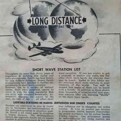 Long distance. Zenith long distance radio