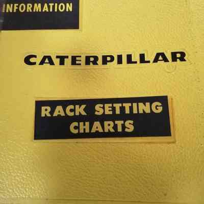 Caterpillar. Rack setting charts