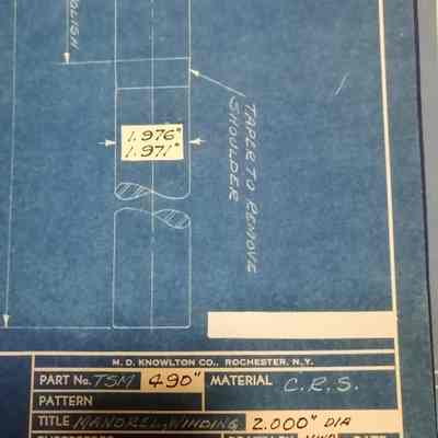 Mandrel, winding. Technical drawing